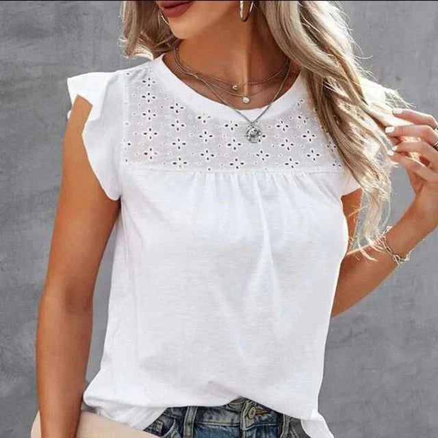 Blouse Emely met Elegante Vleugelmouwen