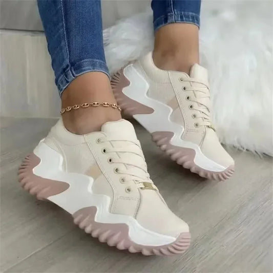 Noelle - Ademende Gevulkaniseerde Platform Sneakers