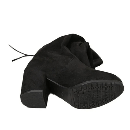 Mckenna - Stretch Overknee Laarzen met Ronde Neus