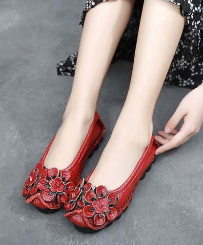 Dymphna - Bloemen Patroon Leren Penny Loafers