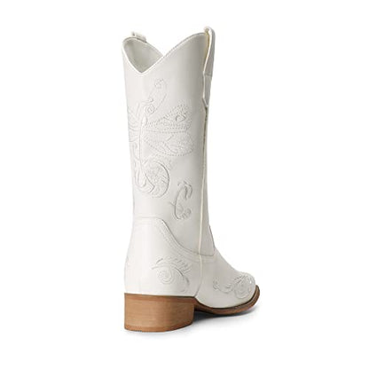 Bridget - Geborduurde Mid-Calf Westernlaarzen