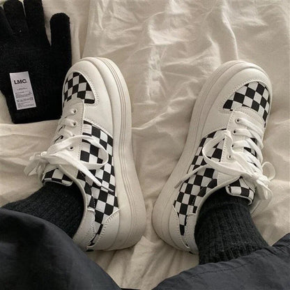 Zaylee - Dikke Zool Sneakers met Ruitpatroon