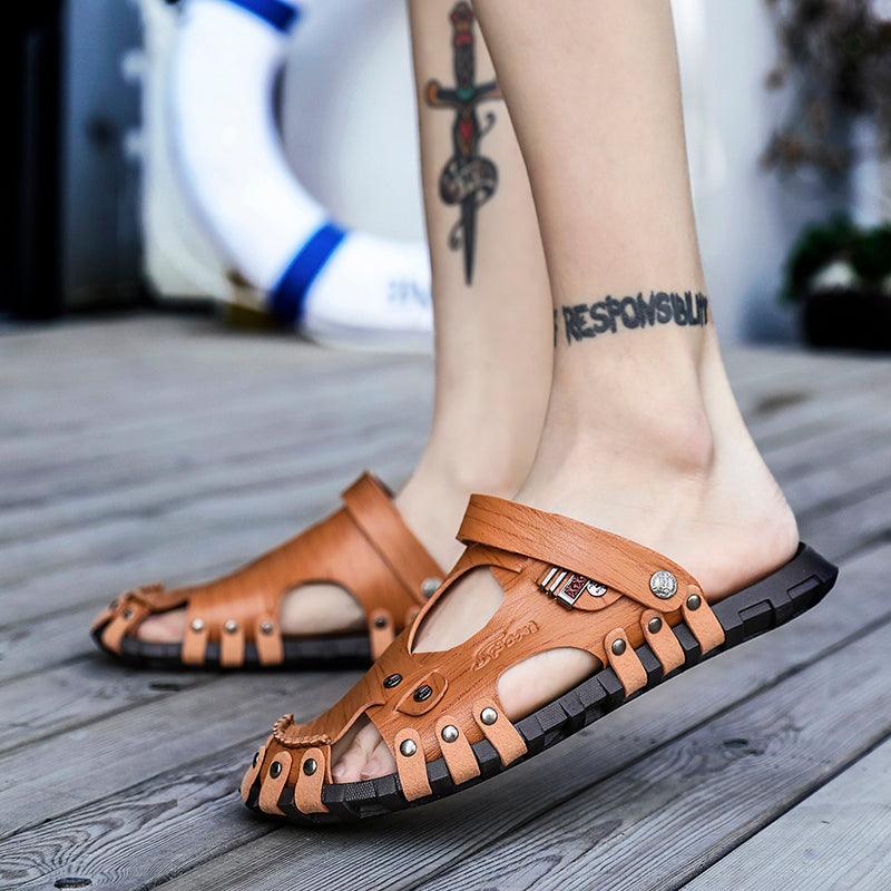 Flynn - Romeinse Leren Strand Sandalen