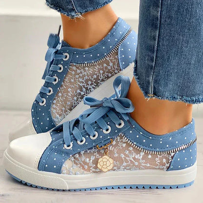 Alejandra – Chic Denim Lage Canvas Sneakers