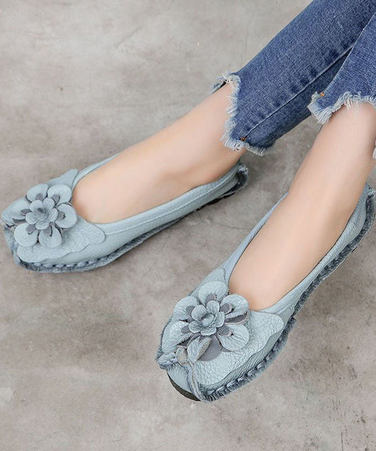 Dieke - Elegante Leren Loafers met Bloemen