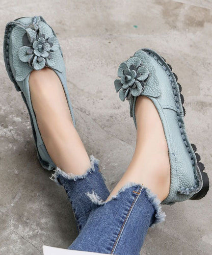 Dieke - Elegante Leren Loafers met Bloemen