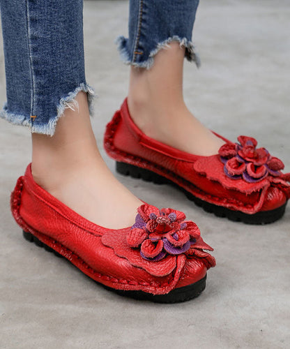 Dieke - Elegante Leren Loafers met Bloemen