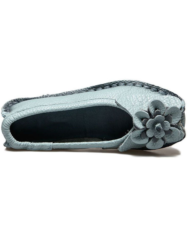 Dieke - Elegante Leren Loafers met Bloemen