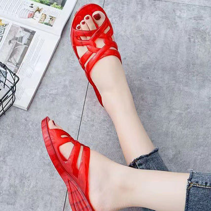 Sani - Peep-Toe Wedge Slide Sandalen