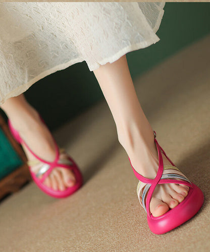 Walda - Leren Peep Toe Cross Strap Sandalen
