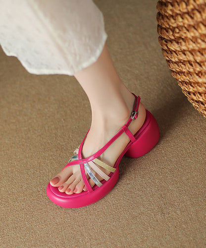 Walda - Leren Peep Toe Cross Strap Sandalen