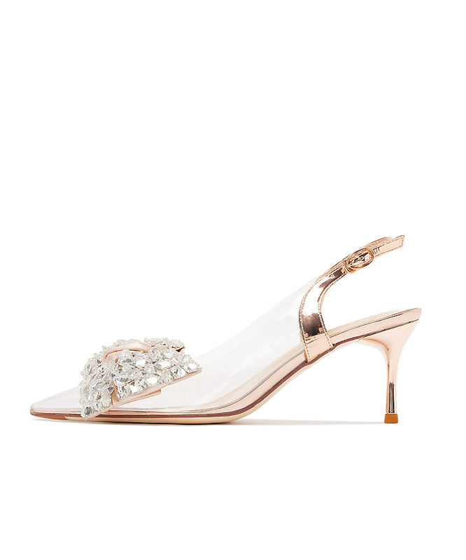 Evadne - Champagne Strik Bruiloft Stiletto Hakken