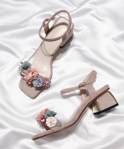 Everdiene - Elegante Bloemen  Hak Sandalen Peep Toe