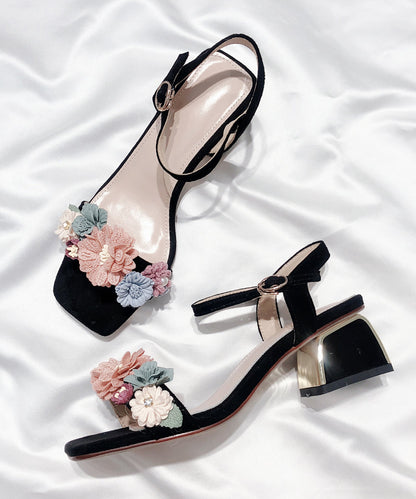Everdiene - Elegante Bloemen  Hak Sandalen Peep Toe