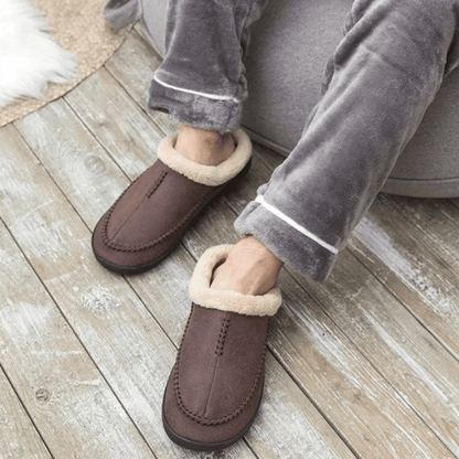 CloudSoft – Fleece gevoerde herenpantoffels voor binnen