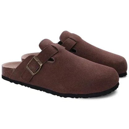 Sebastiano – Comfortabele leren herenpantoffels met stevige zool
