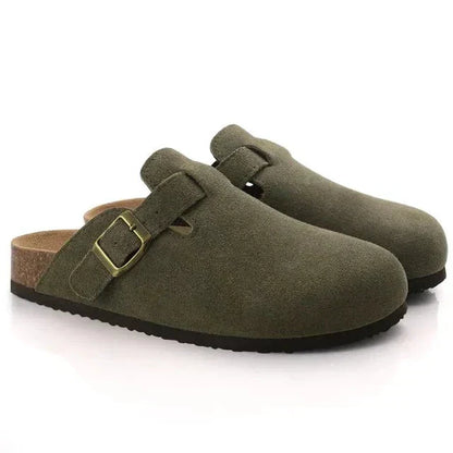 Sebastiano – Comfortabele leren herenpantoffels met stevige zool