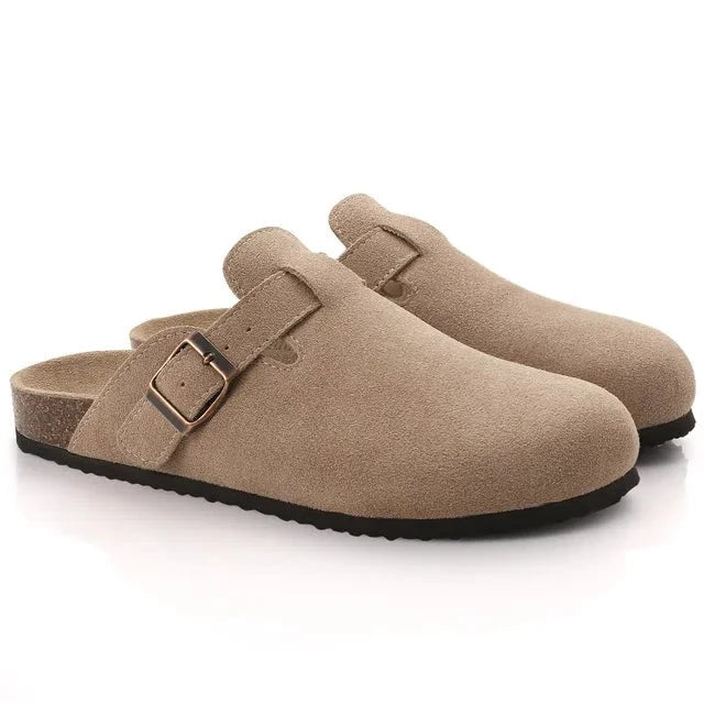 Sebastiano – Comfortabele leren herenpantoffels met stevige zool