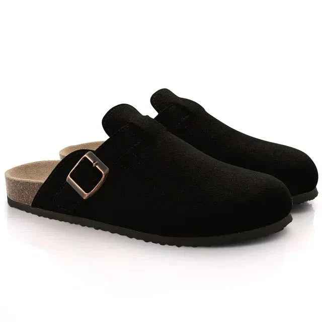 Sebastiano – Comfortabele leren herenpantoffels met stevige zool