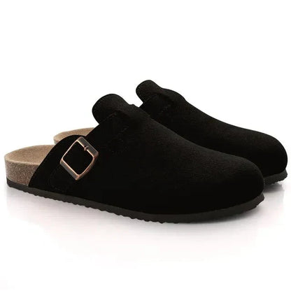 Sebastiano – Comfortabele leren herenpantoffels met stevige zool