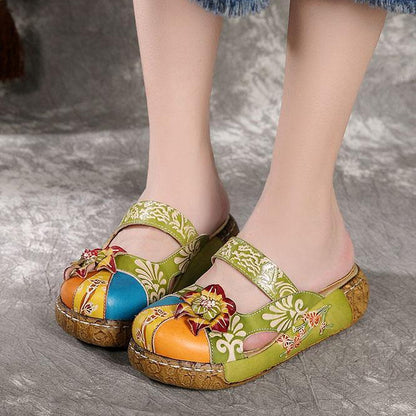 Petronella  - Unieke Wedge Slide Sandalen voor Dames