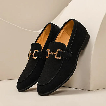 Cyrus - Suède Loafer Met Gesp Detail