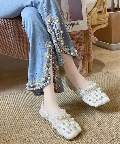 Romy - Handgemaakte Loafers met Tule Details