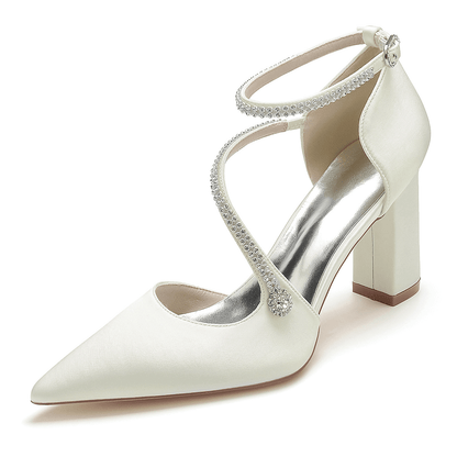 Briar - Satijnen Peep Toe Bruidssandalen