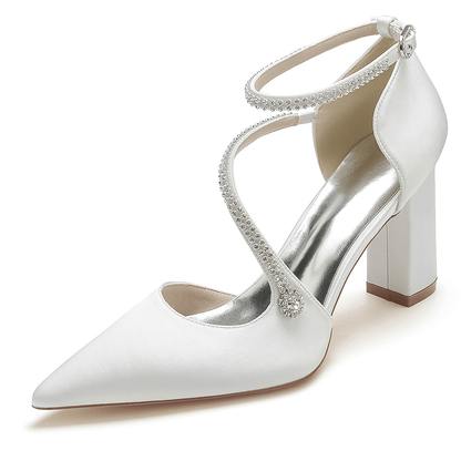Briar - Satijnen Peep Toe Bruidssandalen