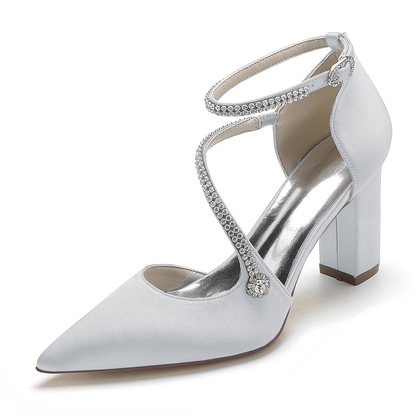Briar - Satijnen Peep Toe Bruidssandalen