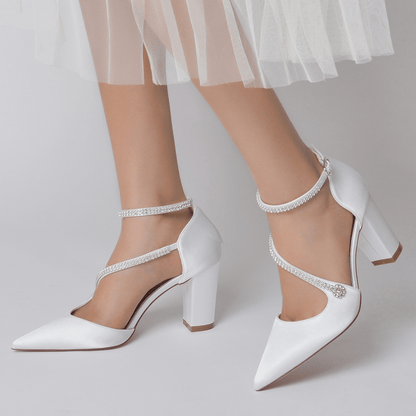 Briar - Satijnen Peep Toe Bruidssandalen
