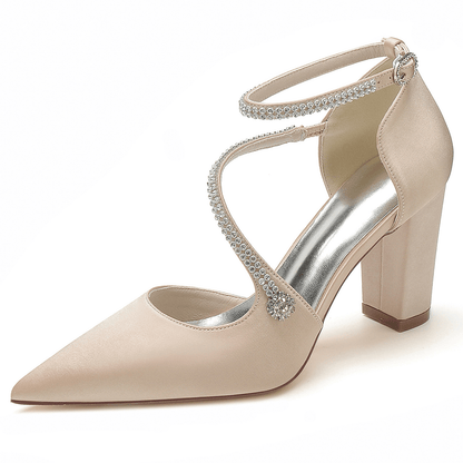 Briar - Satijnen Peep Toe Bruidssandalen