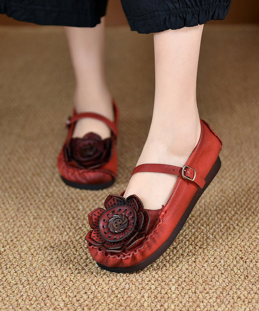 Britt - Retro Penny Loafers met Bloemen