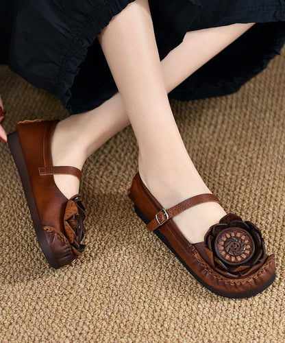 Britt - Retro Penny Loafers met Bloemen