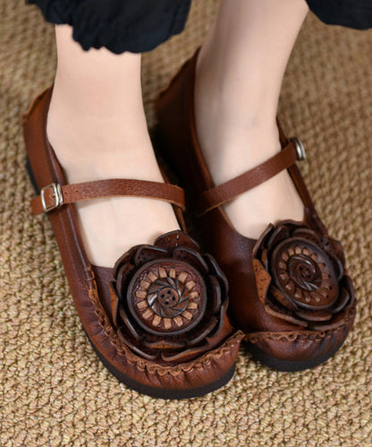 Britt - Retro Penny Loafers met Bloemen