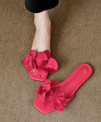 Quirine  - Bloemen Franse Slide Sandalen Peep Toe