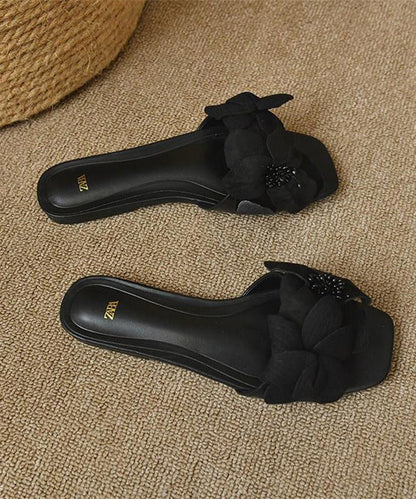 Quirine  - Bloemen Franse Slide Sandalen Peep Toe