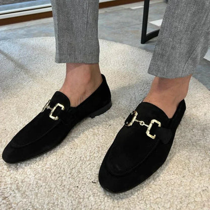 Cyrus - Suède Loafer Met Gesp Detail