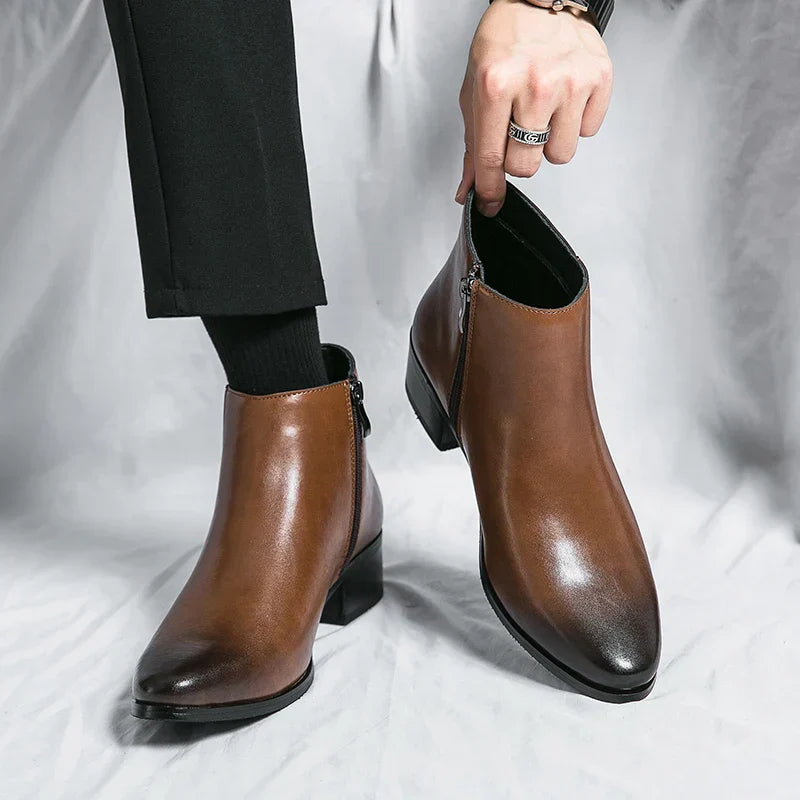 Elin - Elegante Leren Chelsea Boots Met Zijrits