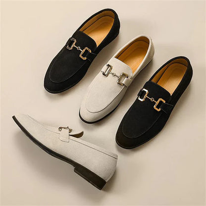 Cyrus - Suède Loafer Met Gesp Detail