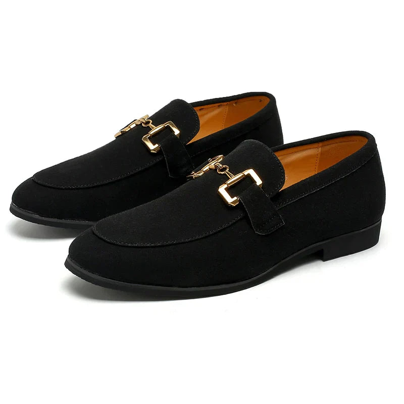 Cyrus - Suède Loafer Met Gesp Detail