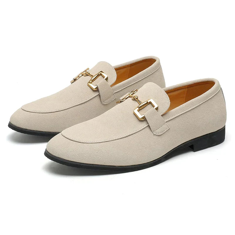 Cyrus - Suède Loafer Met Gesp Detail