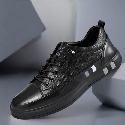 Wout – Luxe Lederen Sneakers met Gedetailleerd Patroon