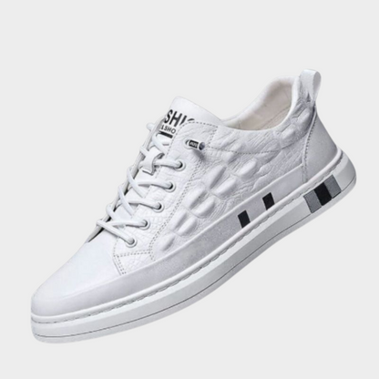 Wout – Luxe Lederen Sneakers met Gedetailleerd Patroon