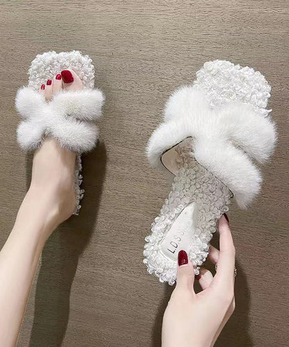 Immeline - Fuzzy Fur Slide Sandalen