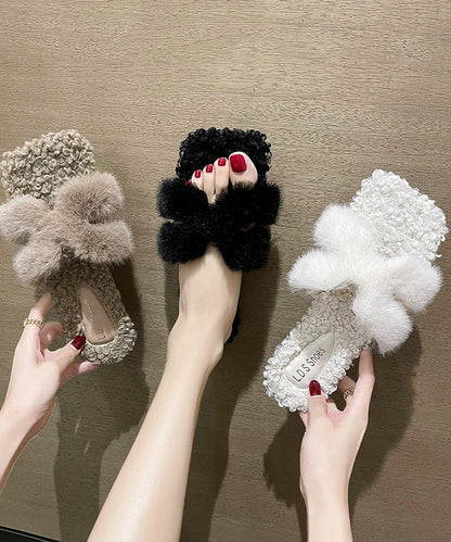 Immeline - Fuzzy Fur Slide Sandalen