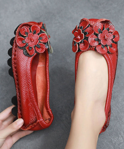 Dymphna - Bloemen Patroon Leren Penny Loafers