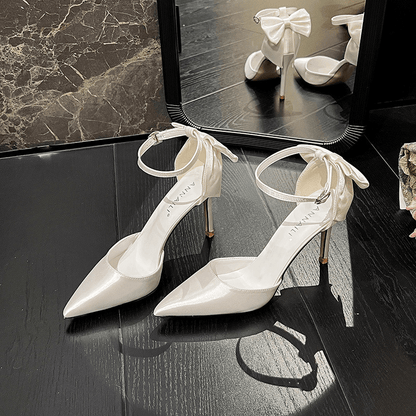 Teagan - Elegante Witte Stiletto Hak Bruidsschoenen