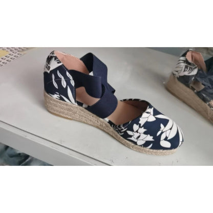 Philine - Espadrilles met Kruisband Sleehak
