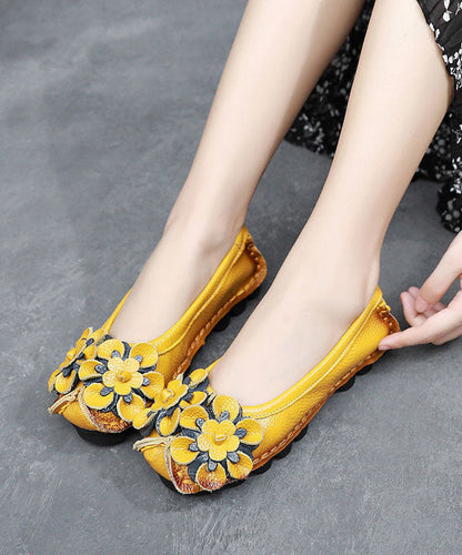 Dymphna - Bloemen Patroon Leren Penny Loafers
